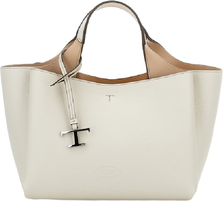 Tod's Structured Leather Handbag with Double Handles and Removable Charm