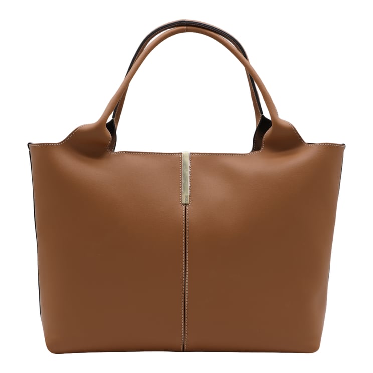 Tod's Structured Tote Bag with Metallic Bar Detail