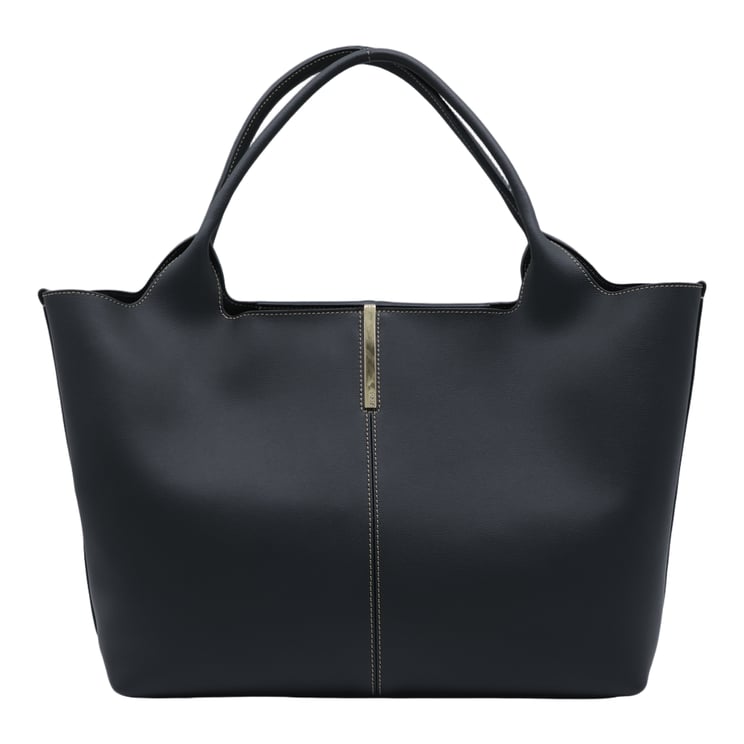 Tod's Structured Tote Bag with Gold-tone Accent