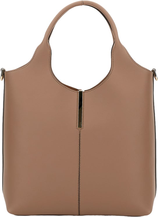 Tod's Structured Calfskin Leather Bag with Removable Shoulder Strap