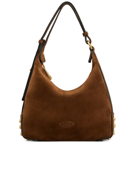 Tod's Brown Gmt Sacca Mini Suede Handbag