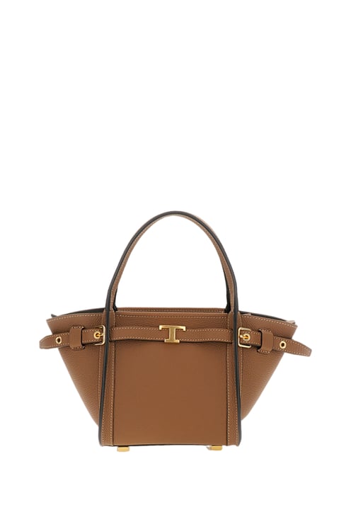 Tod's Structured Mini Leather Tote Bag With Iconic Gold-Tone Detail
