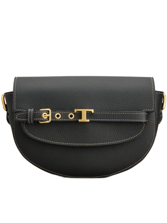 Tod's Semi-Circular Crossbody Bag with Gold Hardware Accents