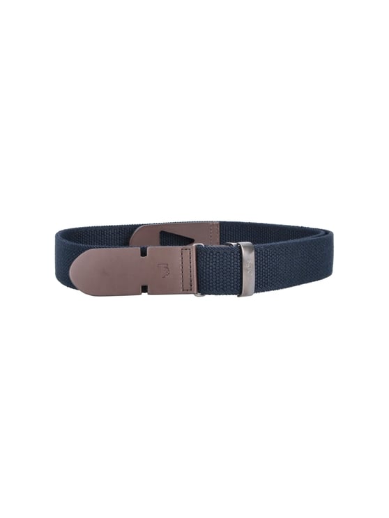 Tod's Blue Canvas Greca Leather Belt