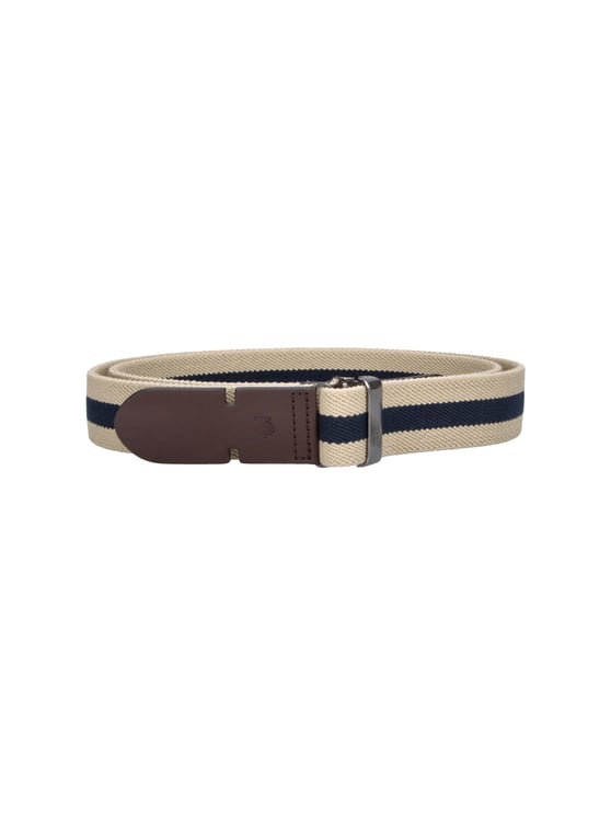 Tod's Grey Canvas Greca Leather Belt