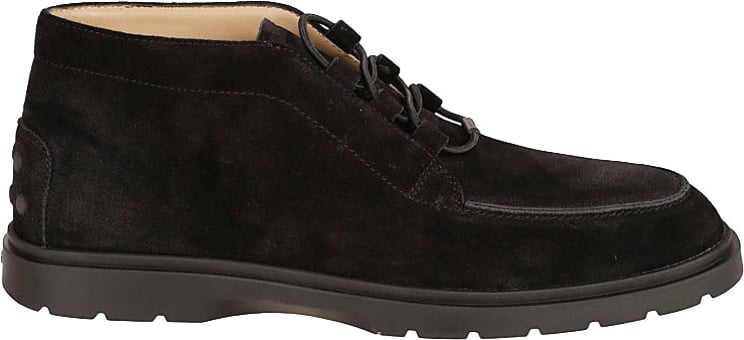 Tod's Suede Ankle Boot With Elastic Drawstring