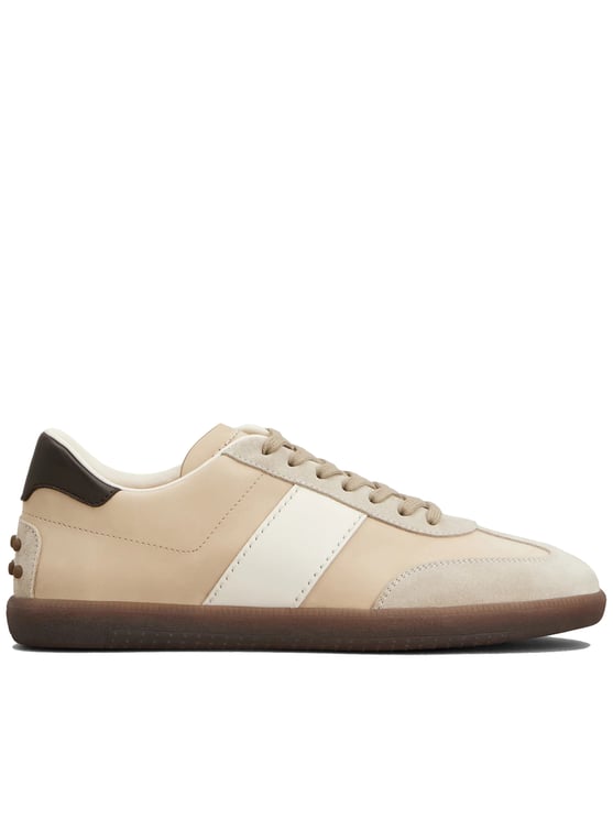 Tod's Beige Calzature Low-Top Leather Sneakers