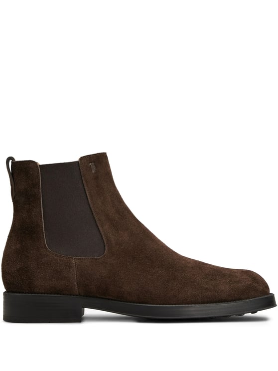 Tod's Brown Suede Elasticated Ankle Boots