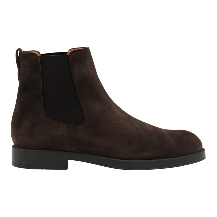 Tod's Dark Brown Suede Chelsea Boots with Minimalist Design