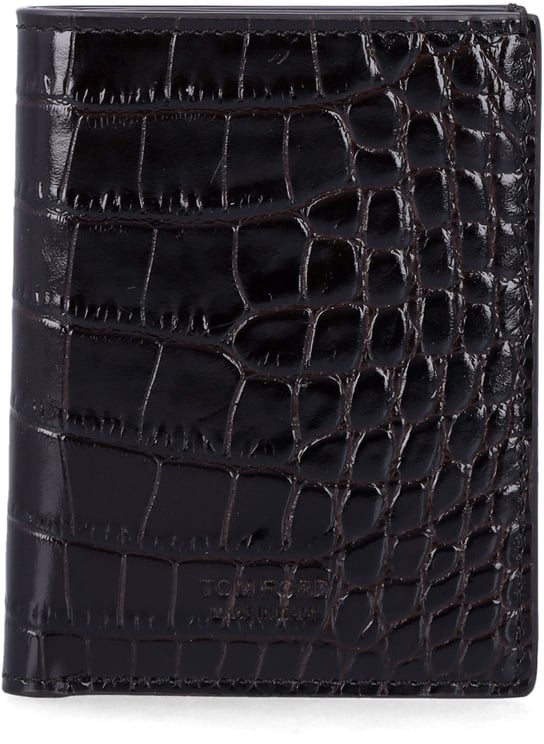 Tom Ford Folding Card Holder Nubuk Marrone