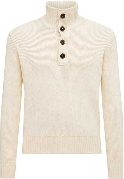 Tom Ford Ivory high-neck sweater with buttons