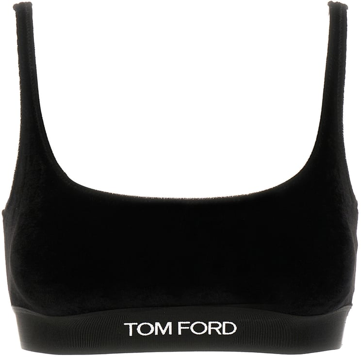 Tom Ford Tom Ford Black stretch chenille crop top