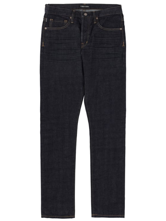 Tom Ford Dark Indigo Moleskin Straight-Leg Jeans