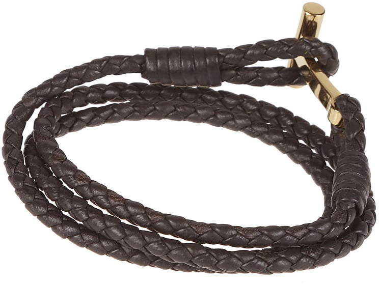 Tom Ford T Wrap Woven Bracelet Brown
