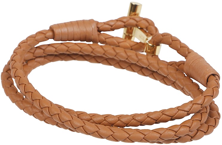 Tom Ford T Wrap Woven Bracelet Brown