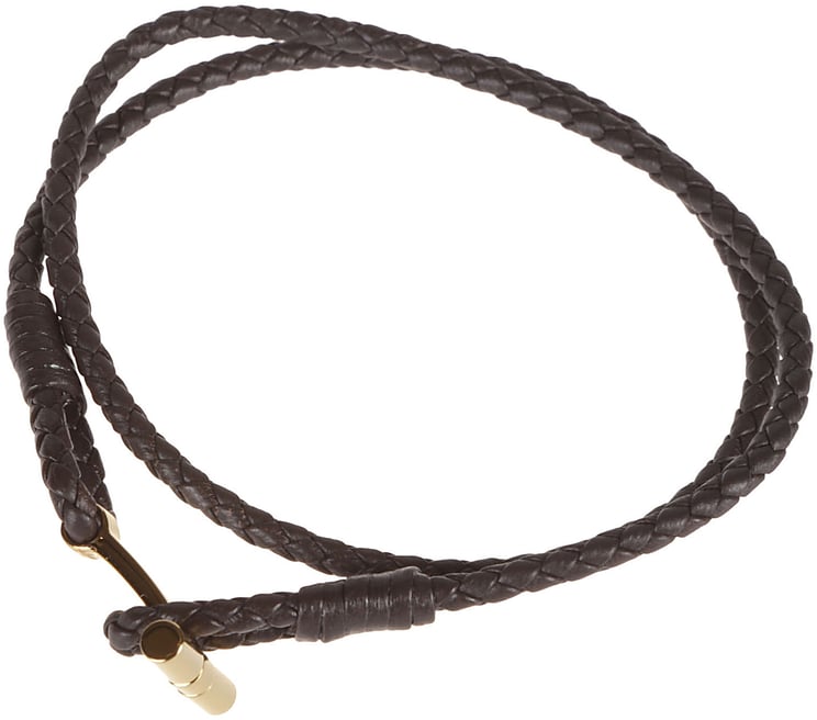 Tom Ford T Wrap Woven Bracelet Brown