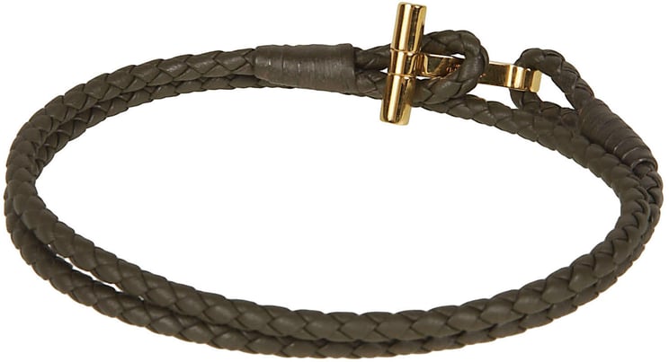 Tom Ford T Wrap Woven Bracelet Green