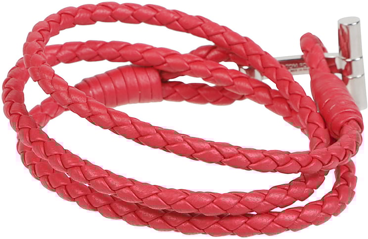 Tom Ford T Wrap Woven Bracelet Red