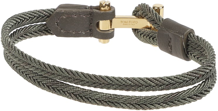 Tom Ford Braided Nylon Bracelet Green
