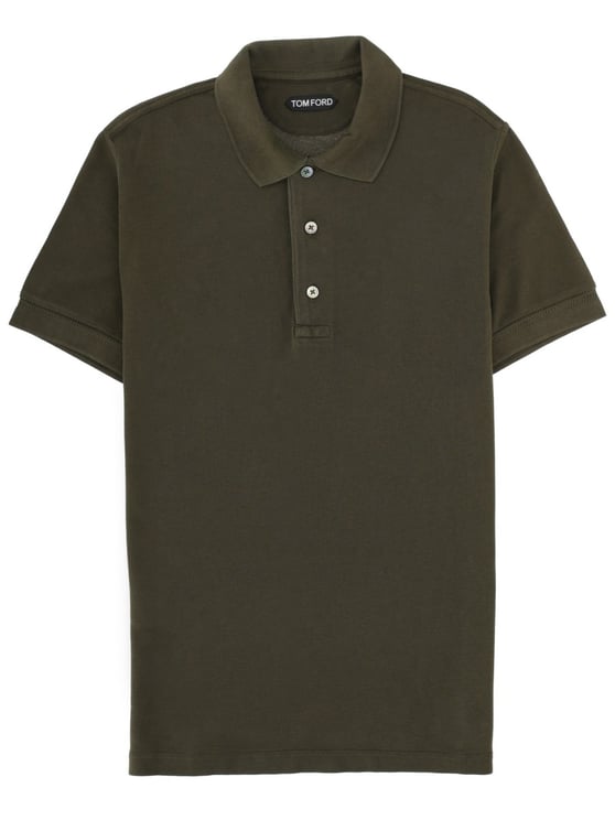 Tom Ford Green Lyocell Blend Minimalist Polo Shirt