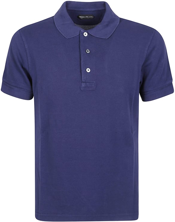 Tom Ford Short Sleeve Polo Shirt Blue
