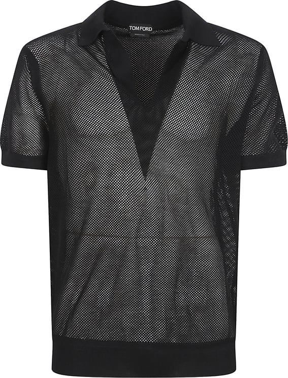 Tom Ford Semi-Transparent Black Polo Shirt