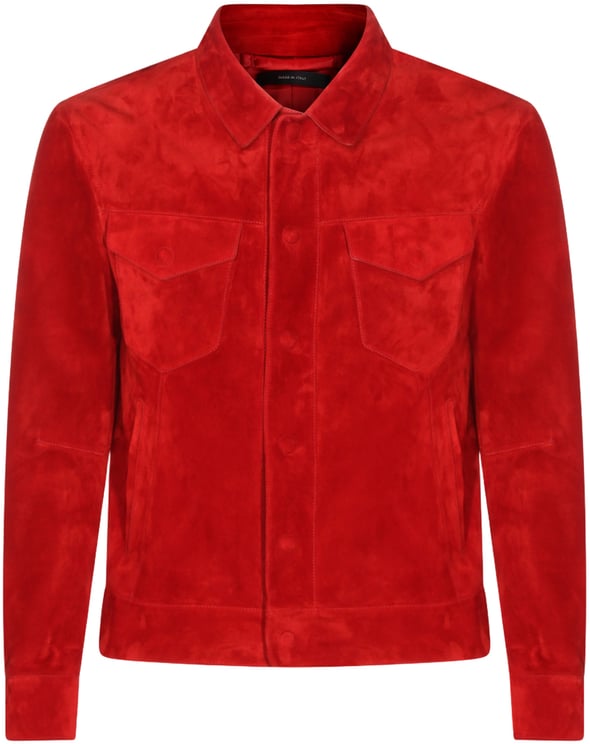 Tom Ford Red Suede Jacket with Tailored Fit