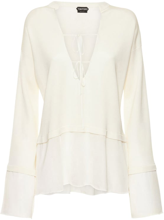 Tom Ford Light white blouse with V-neck