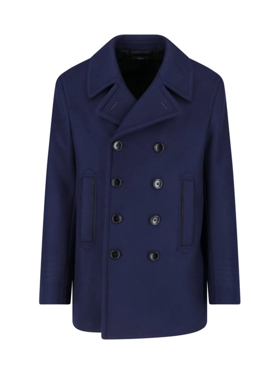 Tom Ford Double-Breasted Wool Coat With Classic Lapels And Structured Silhouette