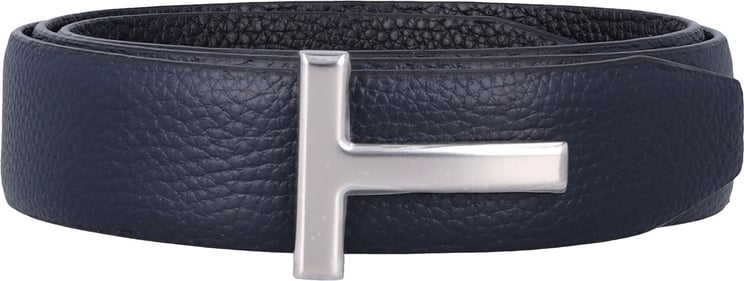 Tom Ford Reversible T Belt 30 M Dark Navy + Black