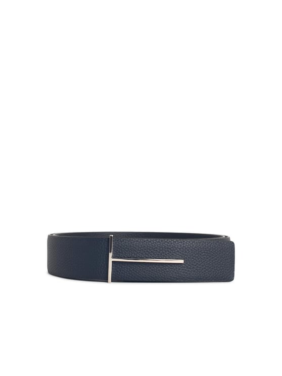 Tom Ford Navy Reversible Leather Belt