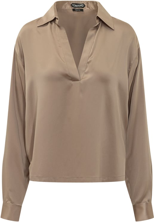 Tom Ford Polo in Seta a Maniche Lunghe