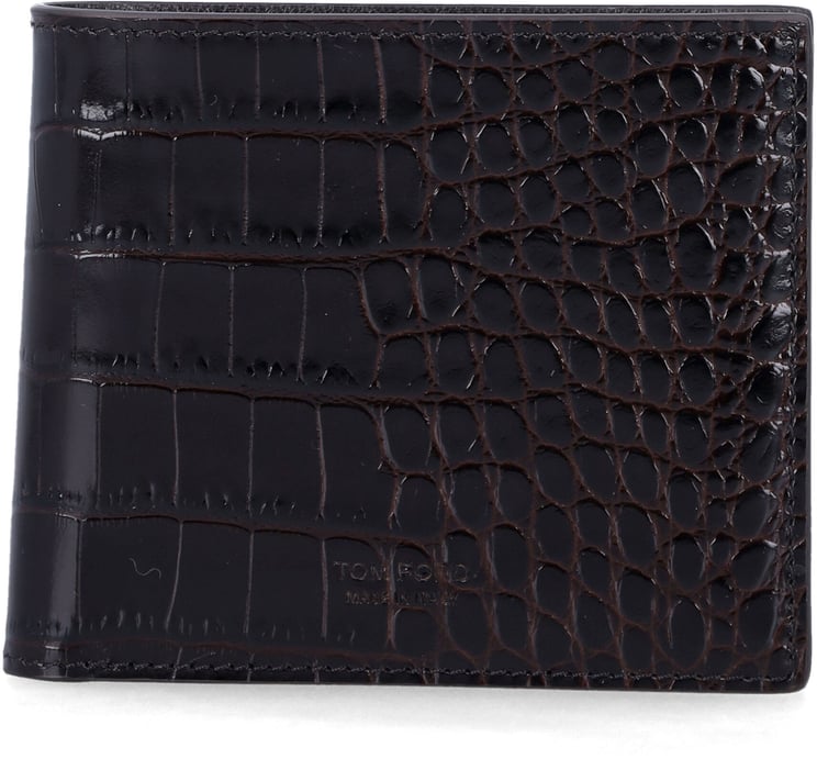 Tom Ford Bifold Wallet Nubuk Marrone