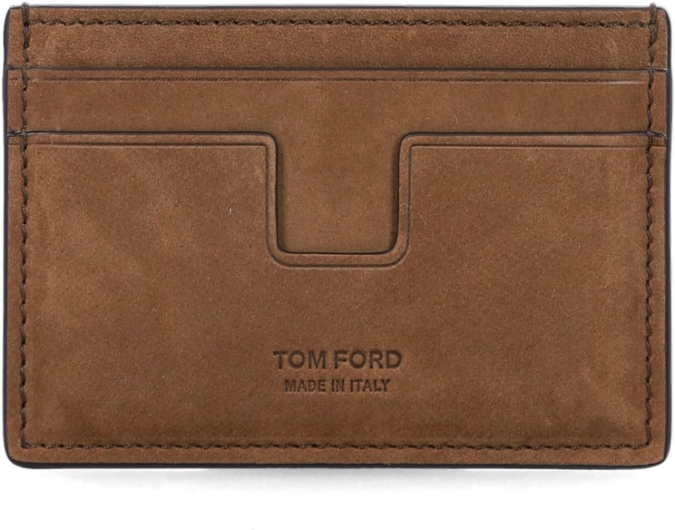 Tom Ford Card Holder Nubuk Olive Brown