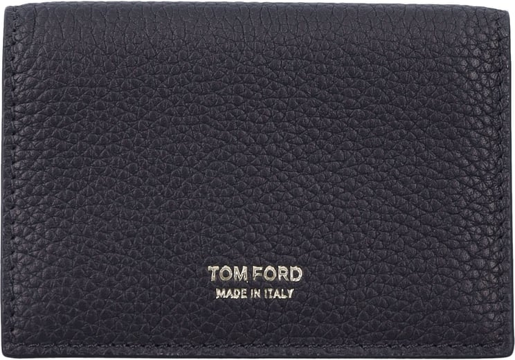 Tom Ford Soft Grain Leather T Line Business Card Nero