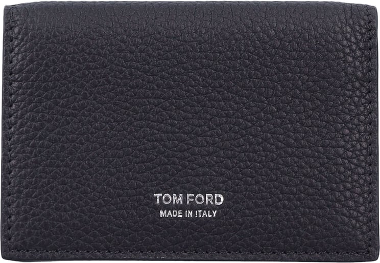 Tom Ford Soft Grain Leather T Line Business Card Nero