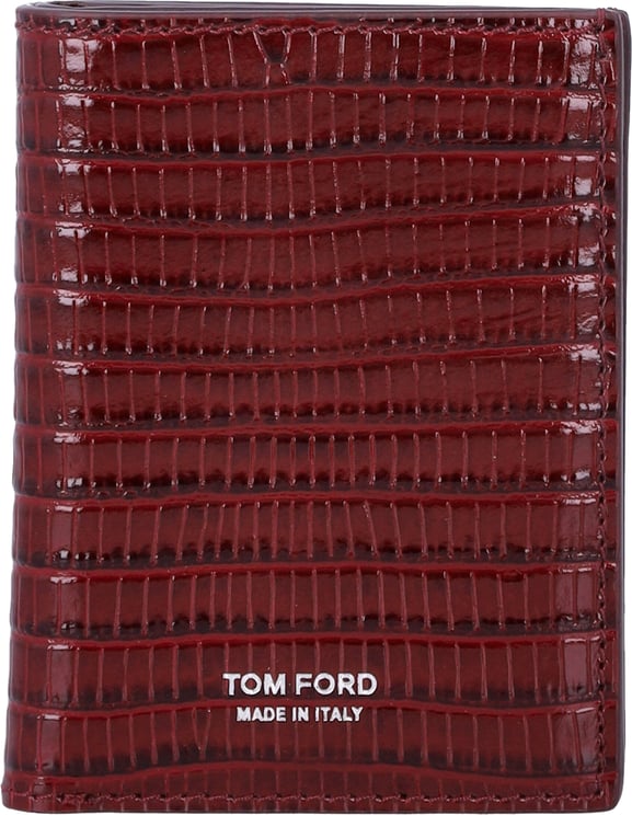 Tom Ford Folding Card Holder Ruby Red
