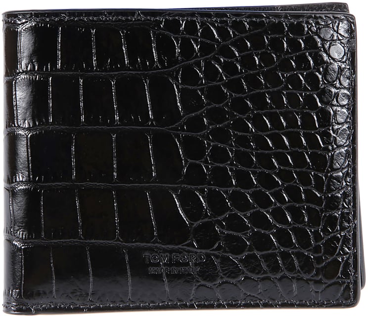Tom Ford Shiny Printed Croc Exotic T Line Wallet Black