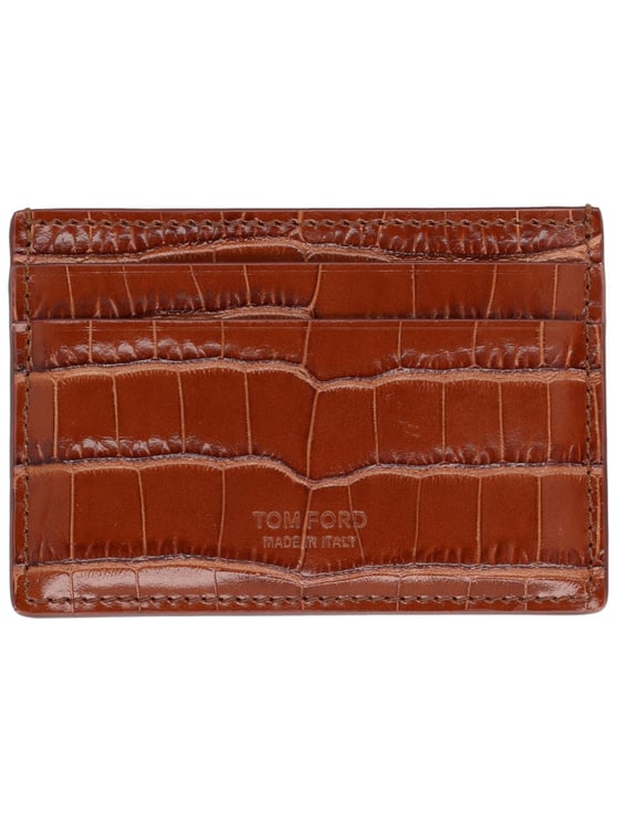 Tom Ford Black Crocodile Pattern Leather Wallet