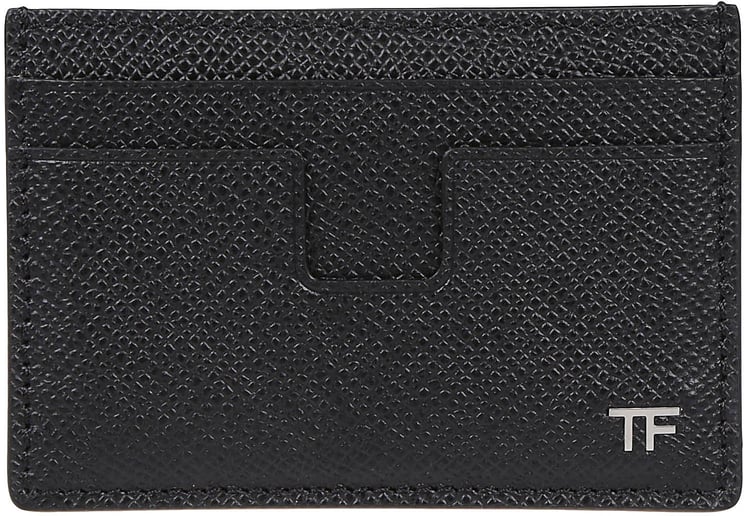 Tom Ford Logo Plaque Classic Credit Card Holder Black
