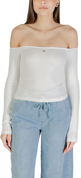 Tommy Hilfiger Tommy Hilfiger Jeans Cream Recycled Cotton Long Sleeve T-Shirt