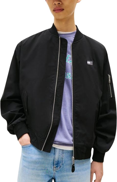 Tommy Hilfiger Tommy Hilfiger Jeans Black Recycled Cotton Bomber