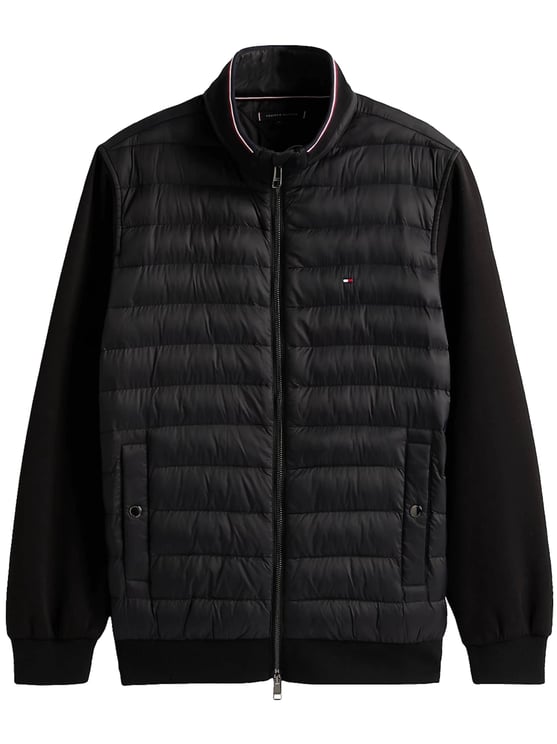 Tommy Hilfiger Quilted Casual Jacket With Stand Collar And Contrasting Stripes