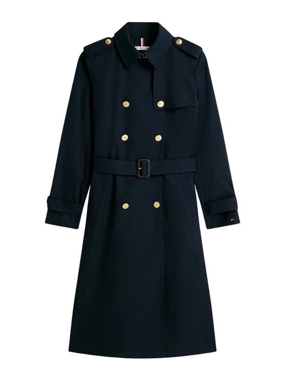 Tommy Hilfiger Slim Fit Black Trench Coat