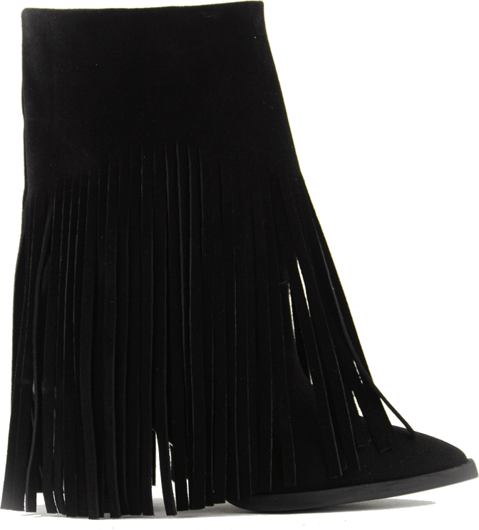 Toral Donna Basket Suede Fringe Boot Black