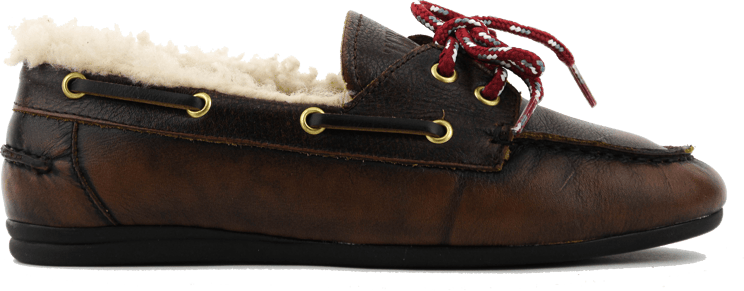 Toral Nahua Fur Moccasine Brown Leather