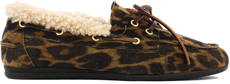 Toral Nahua Leopard Boat Shoe Shearling