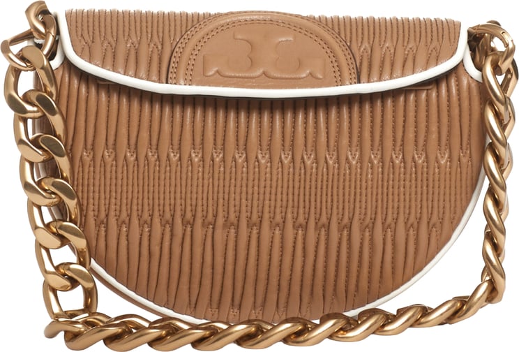 Tory Burch Mini Sella Pelle Cappuccino