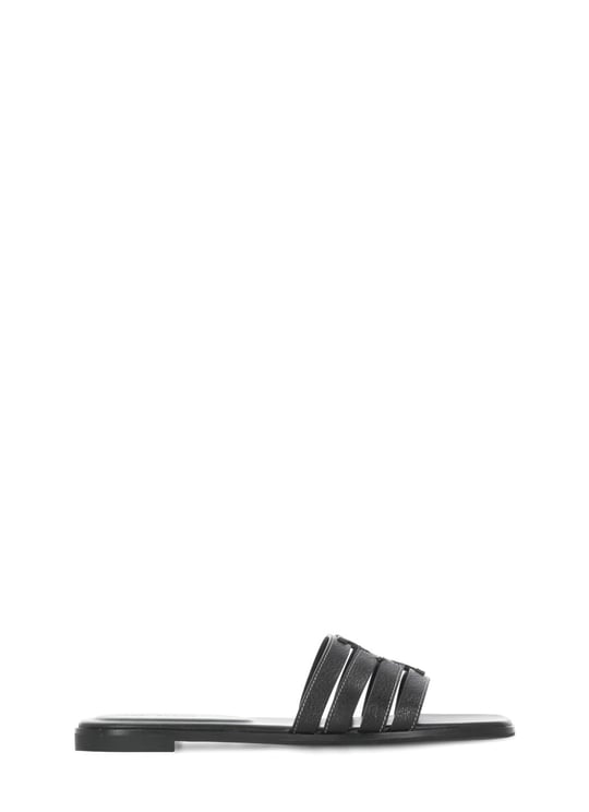 Tory Burch Black Ines Cage Perforated Slides
