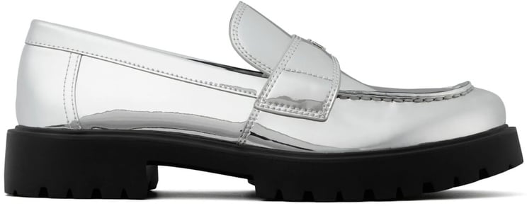 Tory Burch Mirrored Metallic Classic Logo Lug Loafers